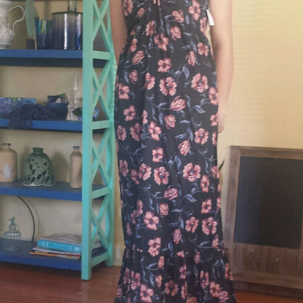 Navy floral dress